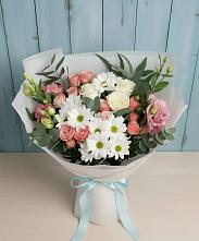 Букет цветов из:  Розы, Лизиантусы и Хризантемы в Гдове
