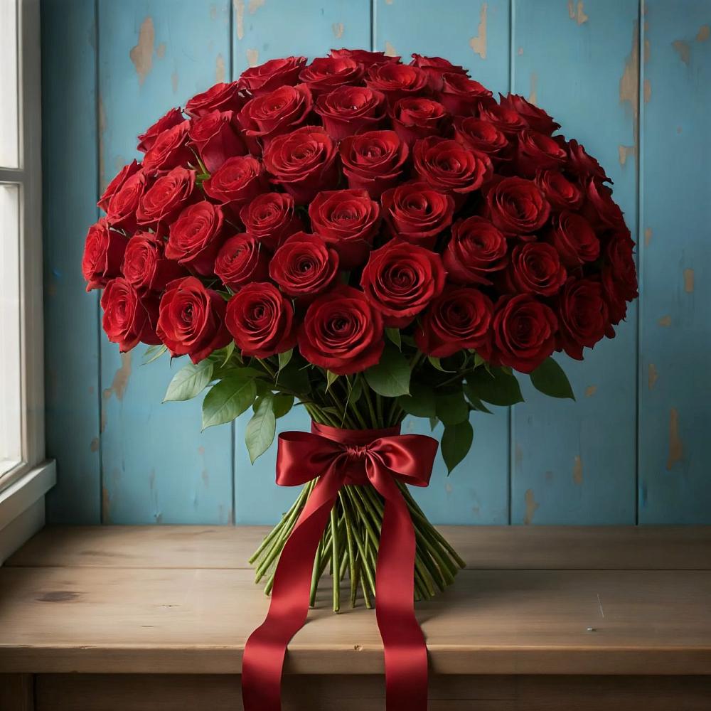 Букет Красные розы Блэк Меджик в Гдове