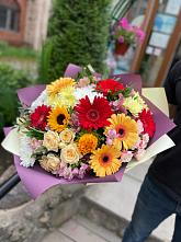 Букет цветов из:  Герберы, Ромашки, Хризантемы, Розы и Подсолнухи #REPLACE_PRED# Гдове