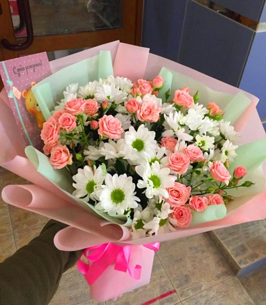 Букет цветов из: Розы и Хризантемы в Гдове