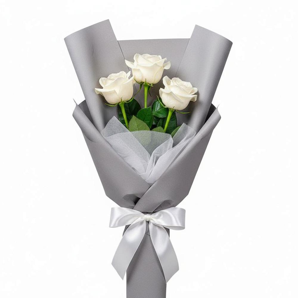 Букет 3 белые розы в Гдове