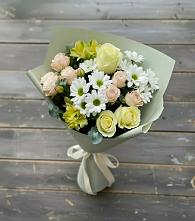 Букет цветов из:  Альстромерии, Розы и Хризантемы в Гдове